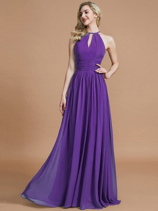 Amazing Chiffon Scoop Sleeveless Bridesmaid Dresses