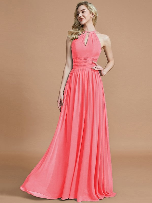 Amazing Chiffon Scoop Sleeveless Bridesmaid Dresses