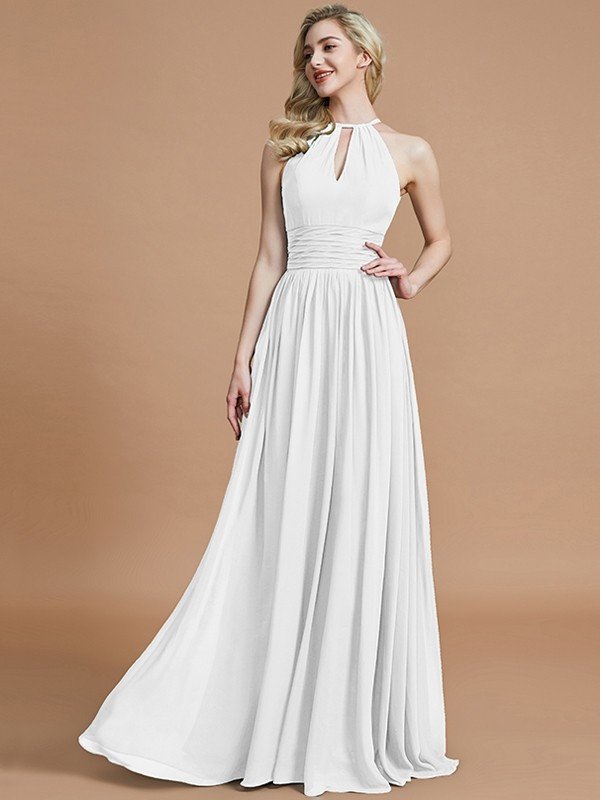 Amazing Chiffon Scoop Sleeveless Bridesmaid Dresses