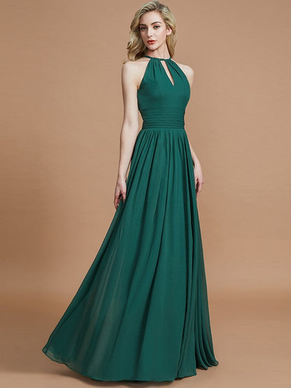 Amazing Chiffon Scoop Sleeveless Bridesmaid Dresses