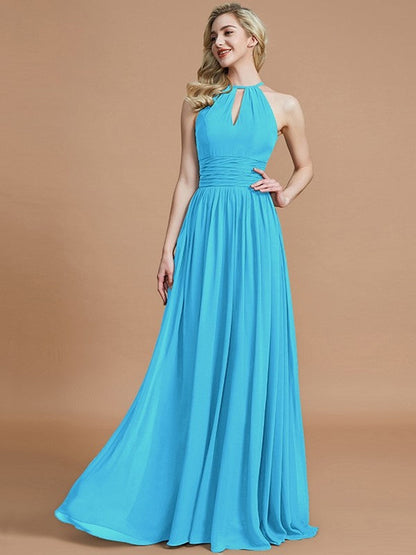 Amazing Chiffon Scoop Sleeveless Bridesmaid Dresses