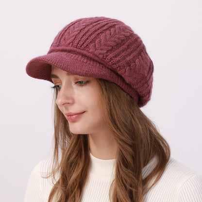 1 PC Women's Slouchy Home Daily Holiday Solid Color Knit Casual Nordic Style Daily Beret Hat