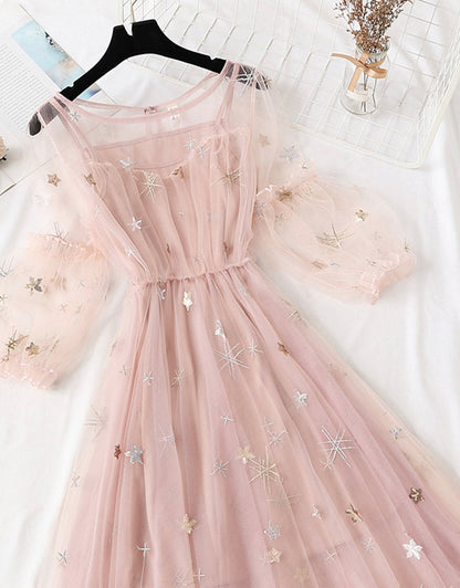 A line tulle short dress fashion girl dress women's summer dress  1152