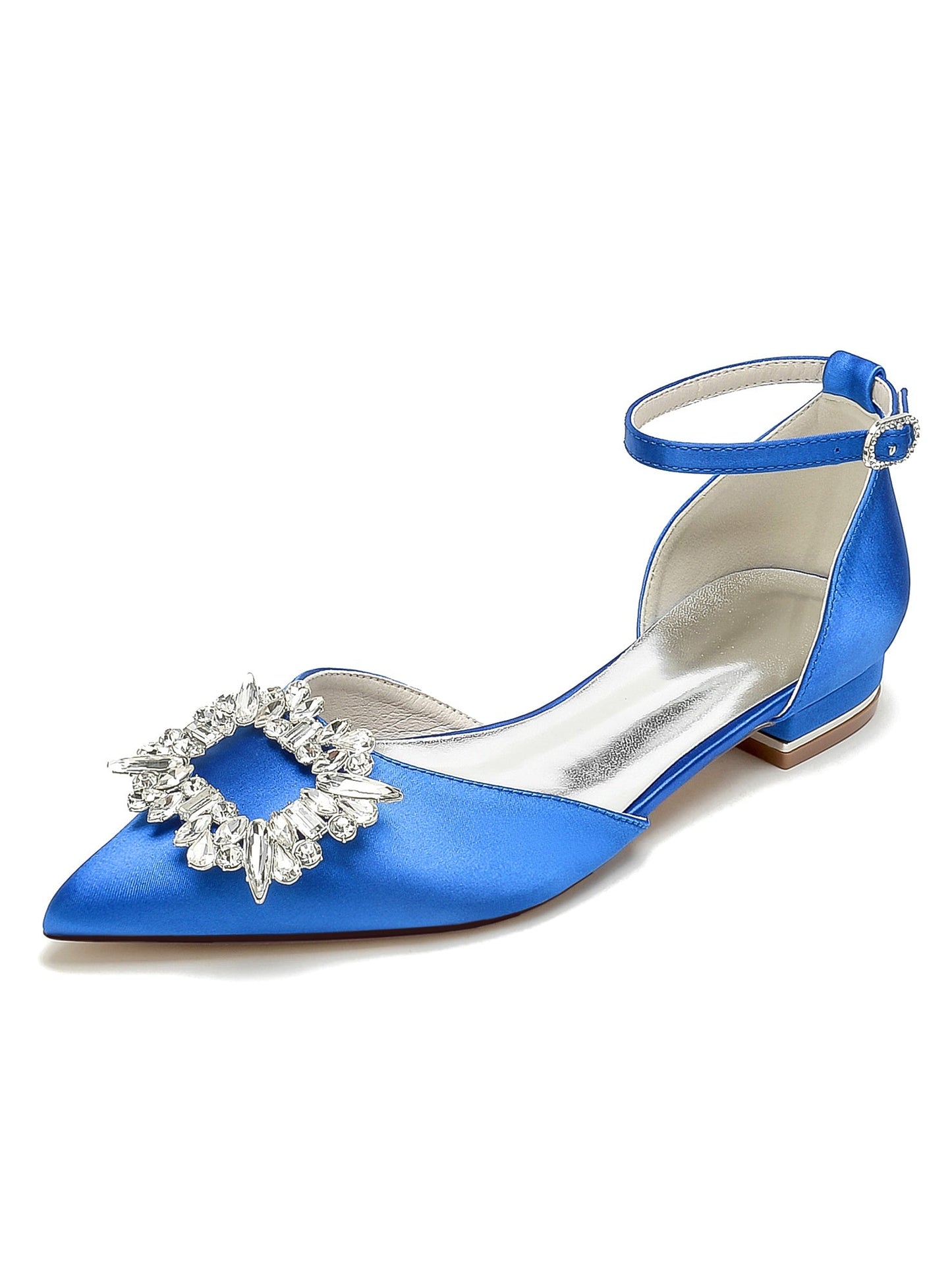 Women's Wedding Shoes Rhinestone Low Heel Pointed Toe Bridesmaid Shoes