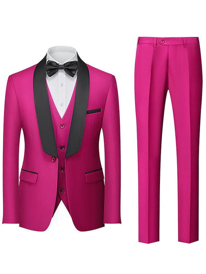 Men's Tailored Fit Single Breasted One-button 3 Pieces Wedding Suits