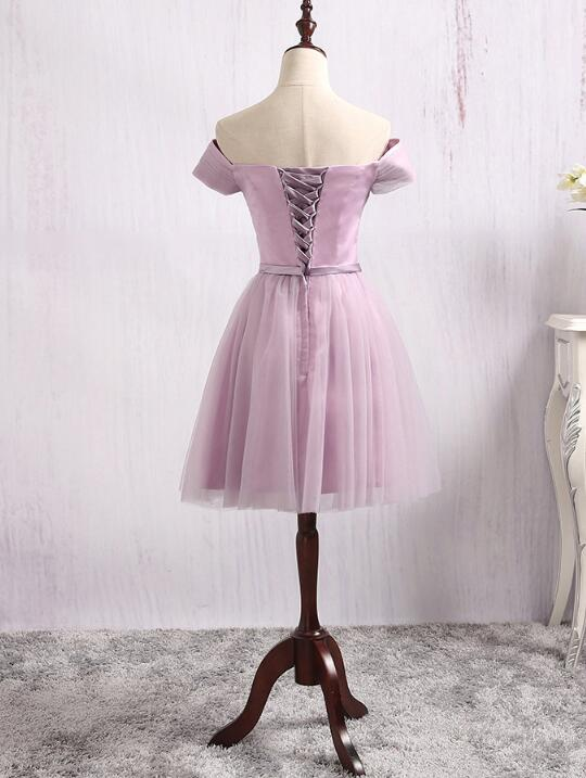 Lovely Lavender Tulle Sweetheart Short Prom Dress, Homecoming Dress For Sale gh409