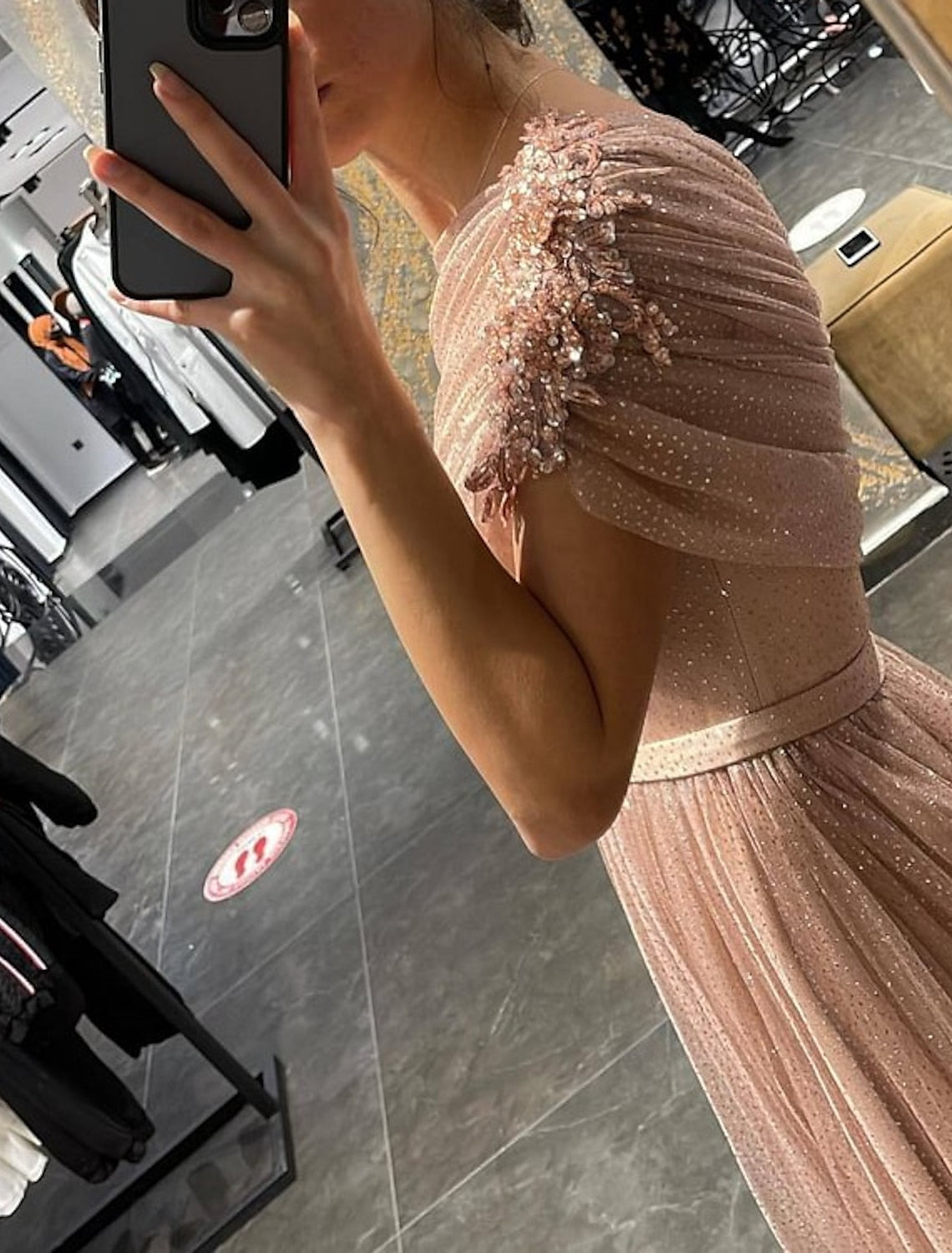 A-Line/Princess One-Shoulder Long Prom Dresses With Sequins