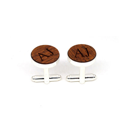 Personalized Vintage Wood Copper Cufflinks