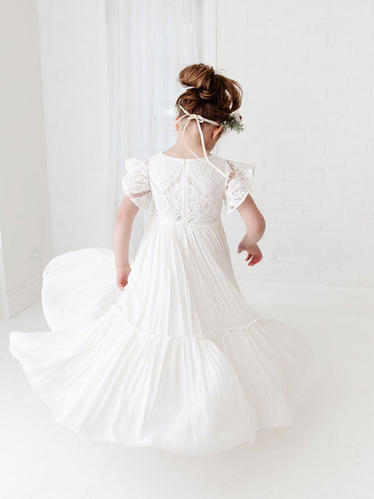 Cute A-Line/Princess Round Neck Sleeveless Flower Girl Dresses with Appliques & Pleats