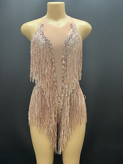 Column/Sheath Halter Tassels Short/Mini Costume Vintage Party Dresses