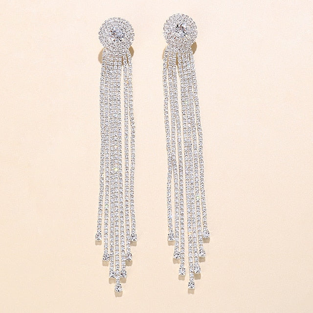 Wedding Party Hoop Earrings Tassel Fringe