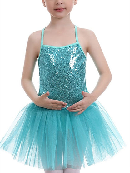 Kids' Dancewear Ballet Dress Tulle Sequined Polyester Girls' Training Performance Sleeveless