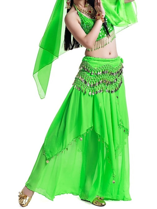 Belly Dance Coin Beading Sequin Women's Chiffon / Performance