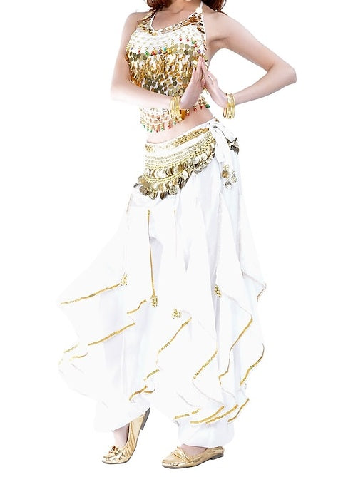 Belly Dance Sleeveless Top Coin Beading Sequin Women's Performance With Beading & Sequin & Coin