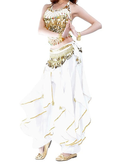 Belly Dance Sleeveless Top Coin Beading Sequin Women's Performance With Beading & Sequin & Coin