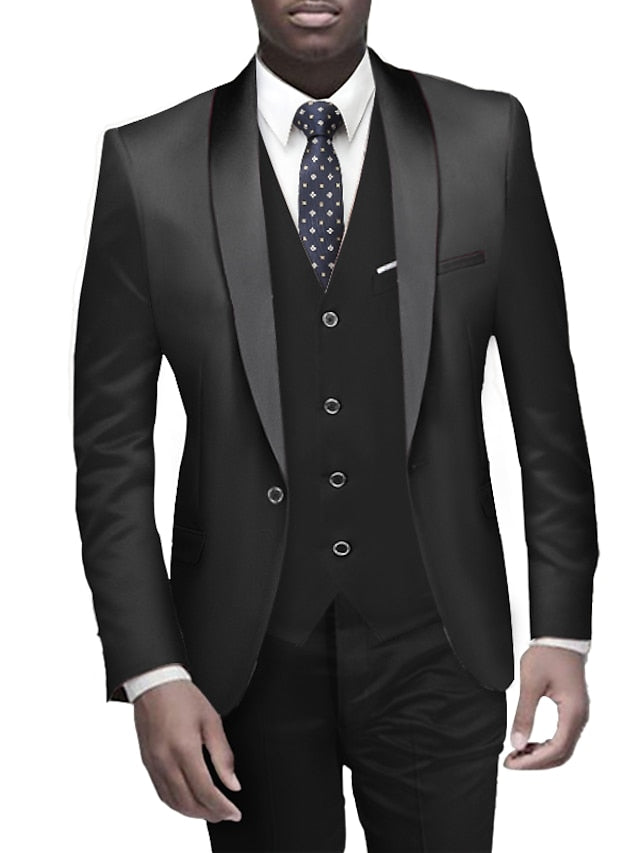 Men's Standard Fit Single Breasted One-button 3 Pieces Wedding Suits