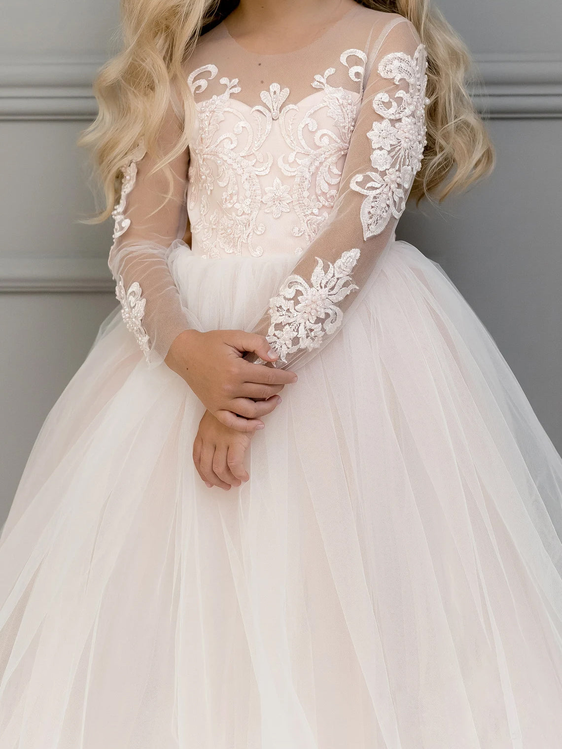 A-Line/Princess Scoop Flower Girl Dresses With Bowknot