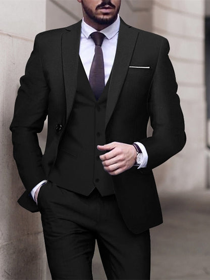 Men's Tailored Fit Single Breasted One-button 3 Pieces Wedding Suits