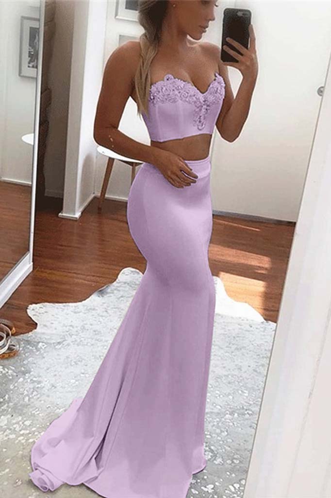 edgynewlook Two Pieces White Mermaid Prom Dress