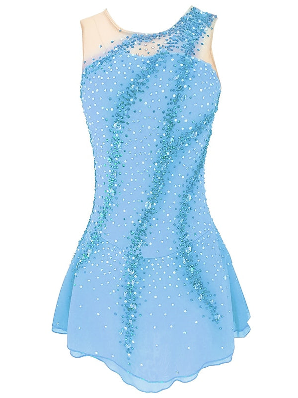 Figure Skating Dress Women's Girls'  Open Back Spandex Stretch Yarn High Elasticity Ice Skating Dress