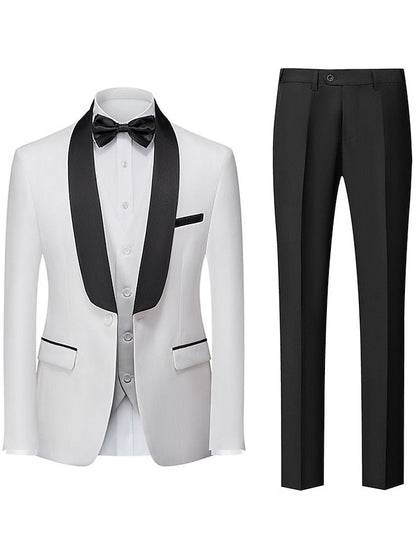 Men's Tailored Fit Single Breasted One-button 3 Pieces Wedding Suits