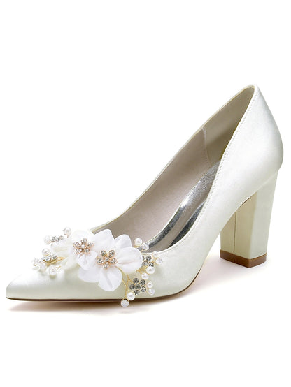 Women's Rhinestone Pointed Toe High Heel Bridesmaid Shoes