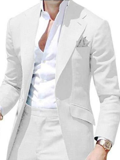 Men's Tailored Fit Single Breasted One-button 2 Pieces Wedding Suits