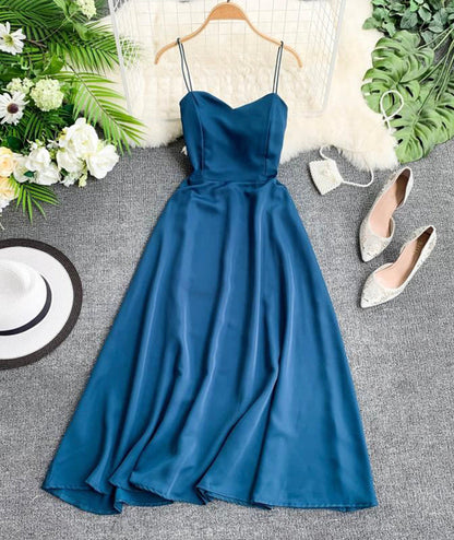 Cute A line chiffon backless dress fashion girl dress  987