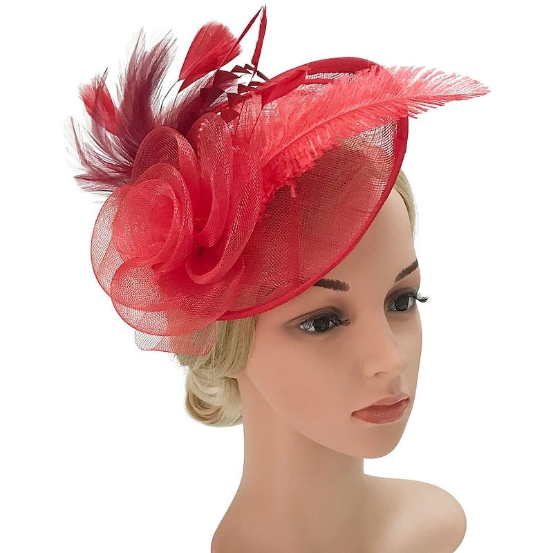 Special Occasion Tea Party Kentucky Derby Hat Fascinators  Feather Flower Headpiece