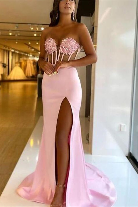 Glorious Mermaid Sequins Prom Dress With Split Sleeveless Online ED0055