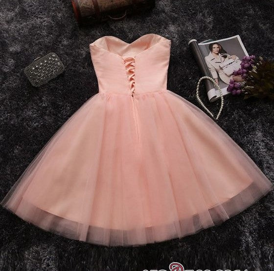 Beads Sequins Short Homecoming Dresses Sweetheart Coral Pink Hoco Dress