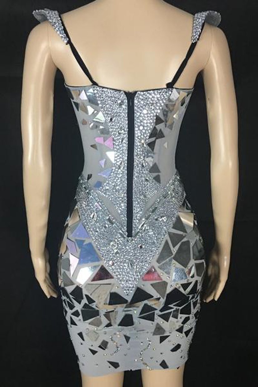 Beautiful Entrance Mirror Diamante Dress