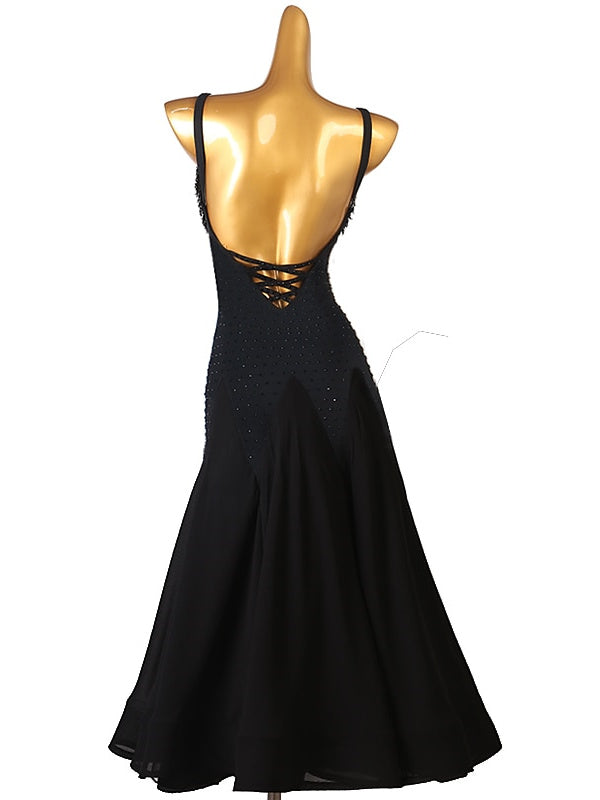 Women's Dancwwear Ballroom Dance Dress Crystals/Rhinestones Women's Sleeveless