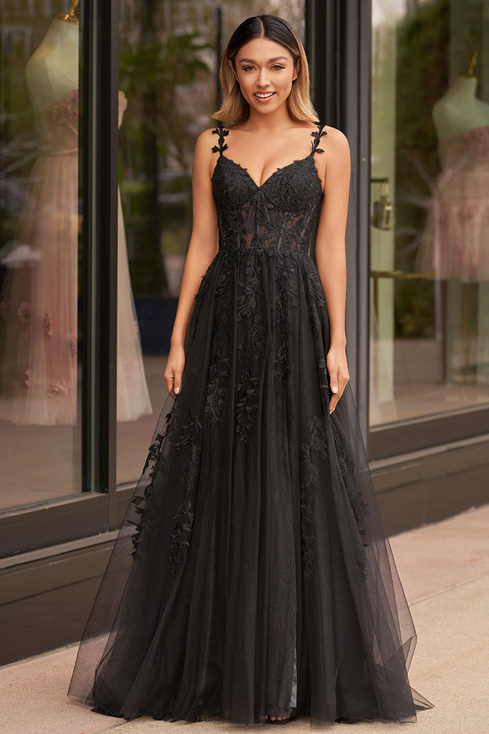 Mariana |A-line Sweetheart Lace Tulle Prom Dress with Slit