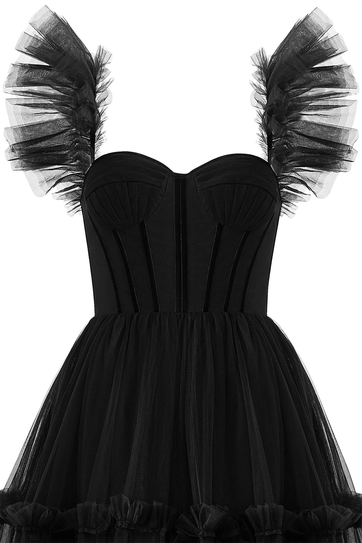 Katalina |A-Line Corset Ruffled Tulle Prom Dress