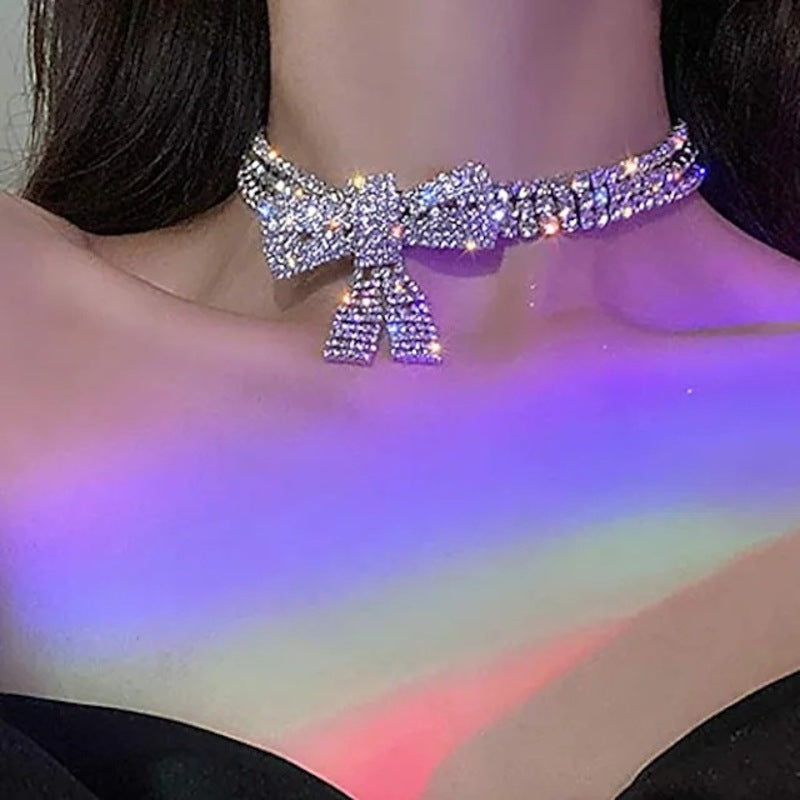 Bowknot Rhinestone Choker Necklaces