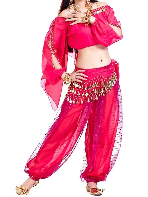 Belly Dance Top Sequin Women's Training Long Sleeve