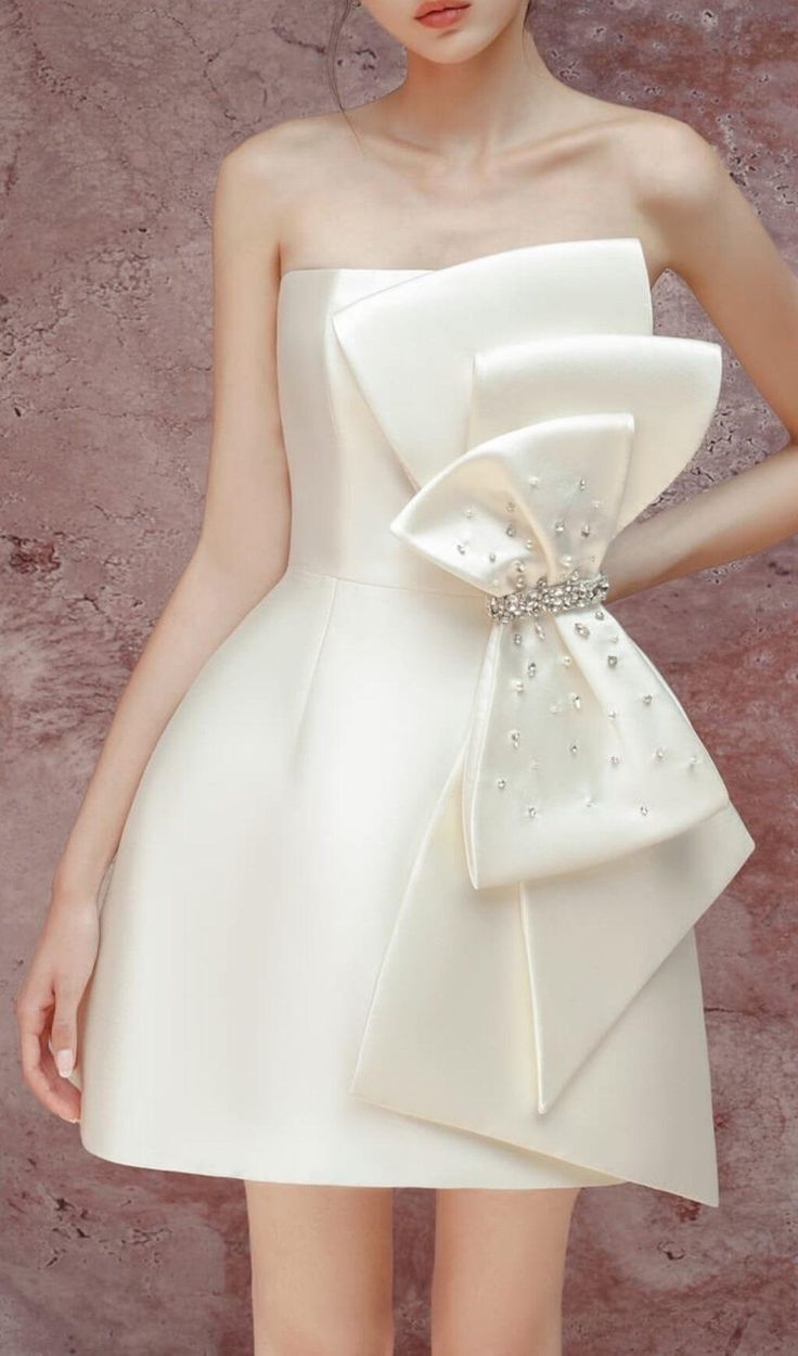 Simple Sheath Strapless Ivory Satin Homecoming Dress C402