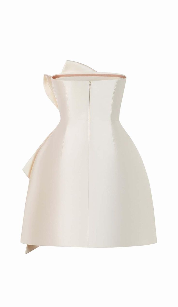 Simple Sheath Strapless Ivory Satin Homecoming Dress C402