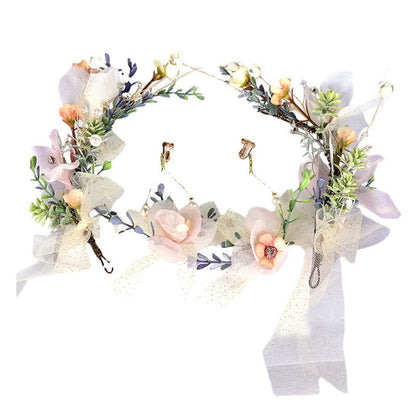 Forest style garland veil adult headdress