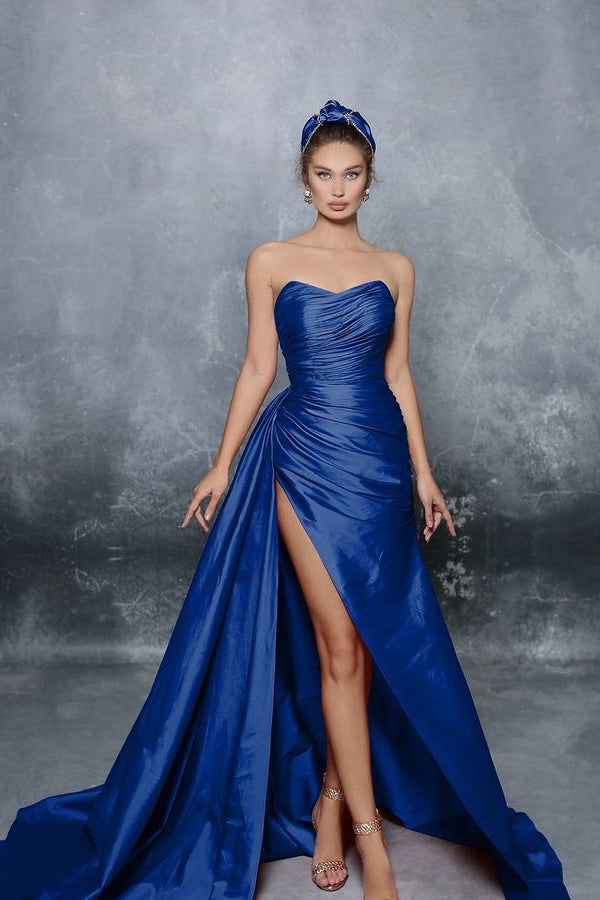 edgynewlook Royal Blue Sweetheart Sleeveless A Line Prom Dress