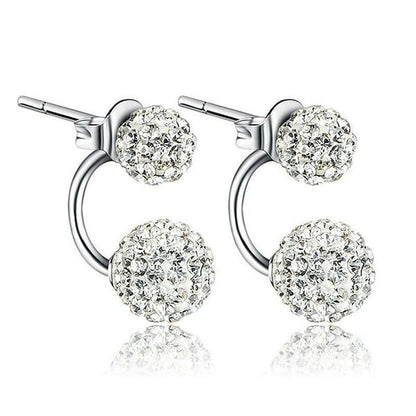 Classic Round Cut Rhinestone Stud Earrings