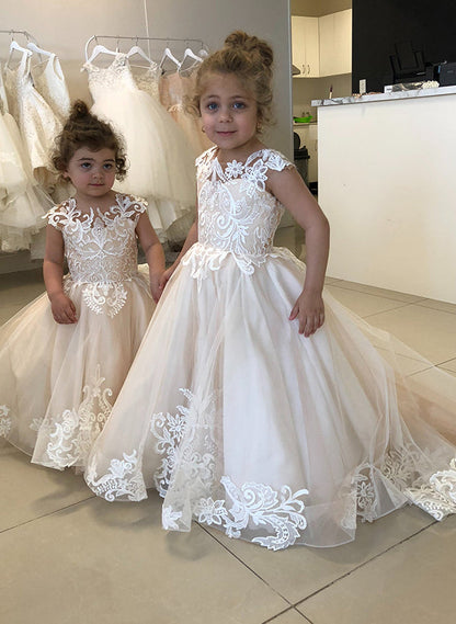 A-Line/Princess Tulle Girl Dresses with Applique