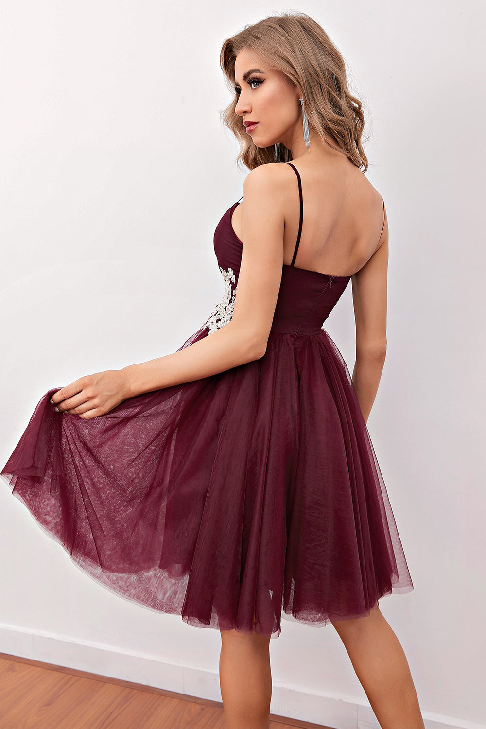 Burgundy Short Prom Homecoming Dress