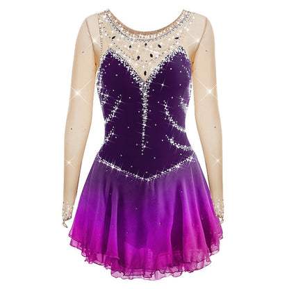 Figure Skating Women's Girls' Sleeveless Training Practice Sparkly Ice Skating Dress