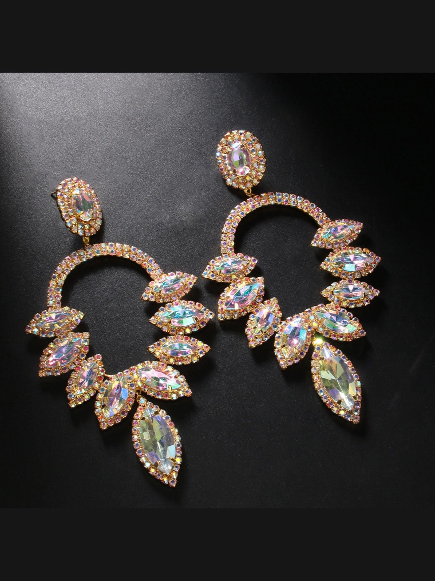 Women's Luxury Colorful Sparkling Diamonds Drop Earrings