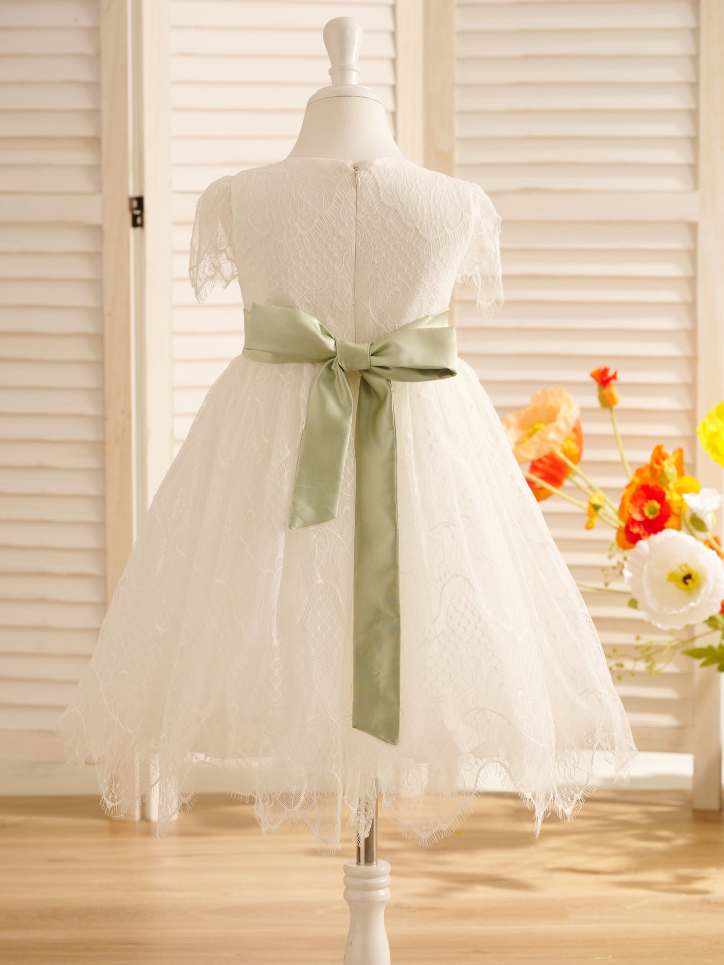 Lace Ivory First Communion Flower Girl Dress