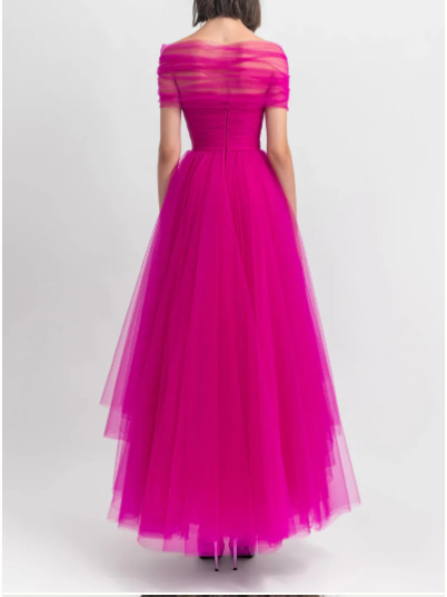 A-Line/Princess Off-the-Shoulder Ankle-Length Evening Dress