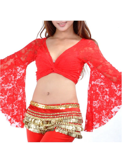 Belly Dance Long Sleeve Top Lace Women's Training Performance