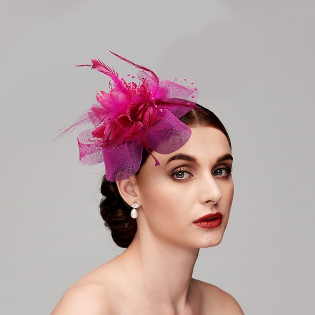 Special Occasion Tulle Fascinators with Feather